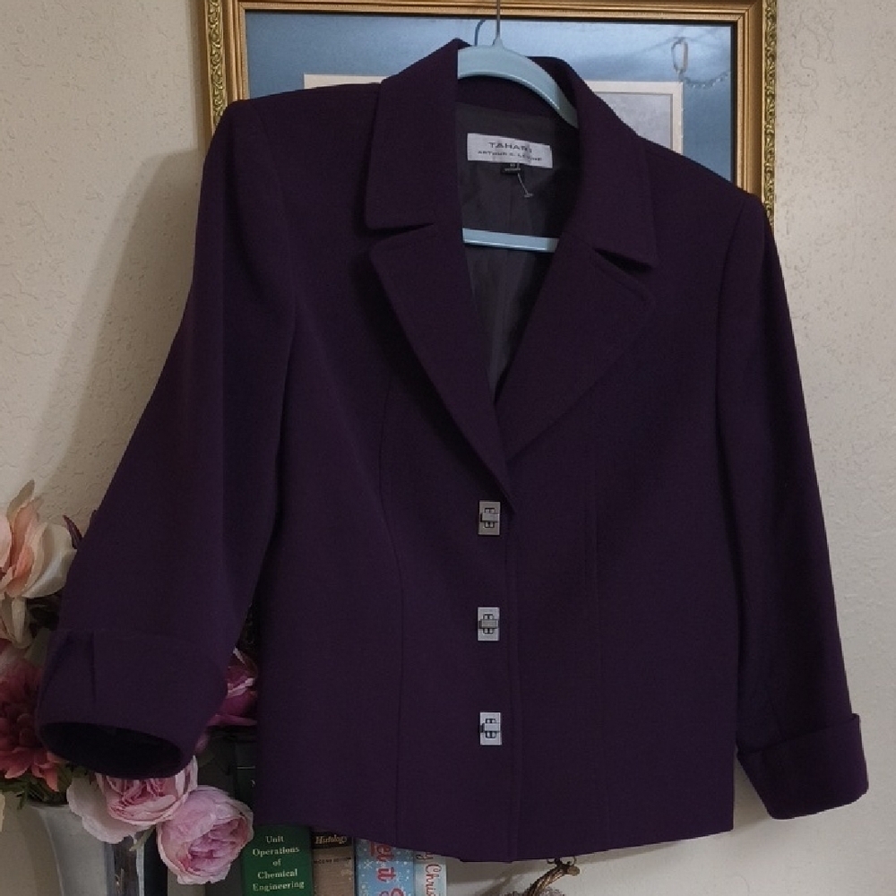 Chic Purple Women's Blazer/Jacket Career Party Formal Office - Picture 2 of 12